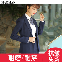 Blue suit suit womens summer thin casual blazer womens 2021 new formal pants womens summer occupation