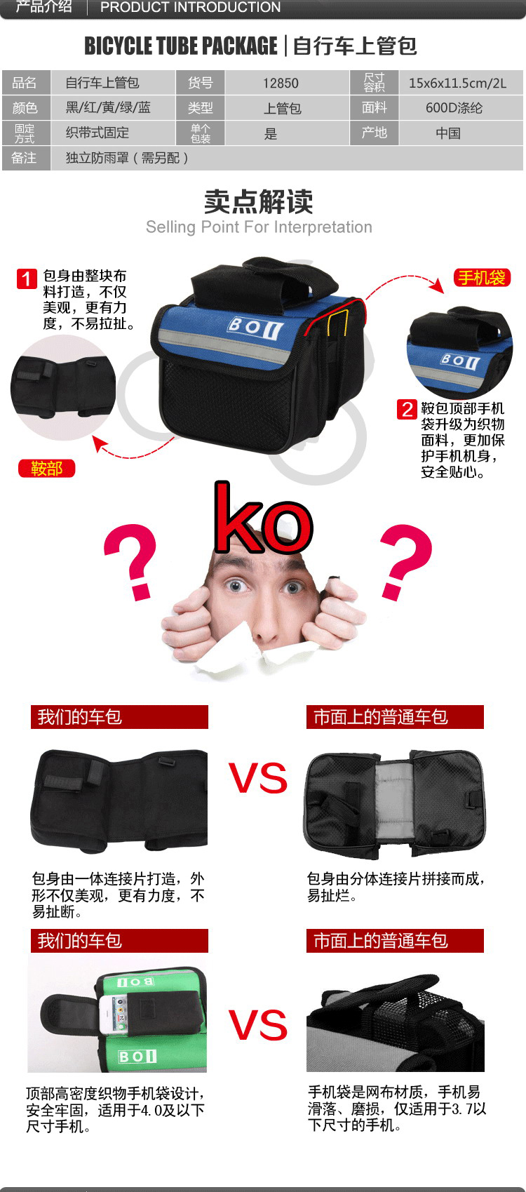 Sacoche pour vélo mixte ROSWHEEL - Ref 2233356 Image 8