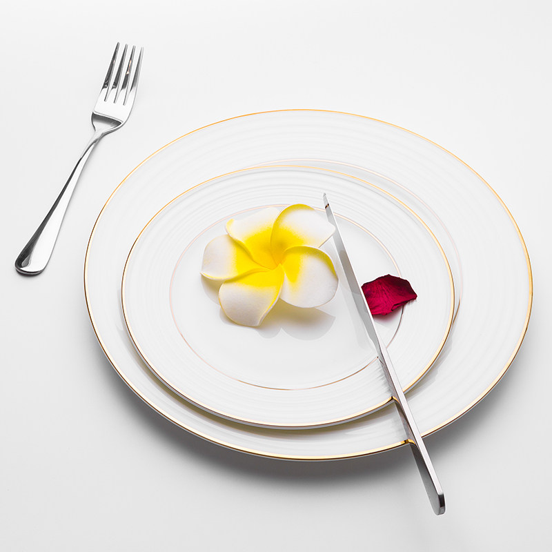 Western Dining Tray Steak Plate Bone China Porcelain Home Suit Eurostyle Creative Pasta Dinner Plate Flat Tray Ceramic Pastry Dish