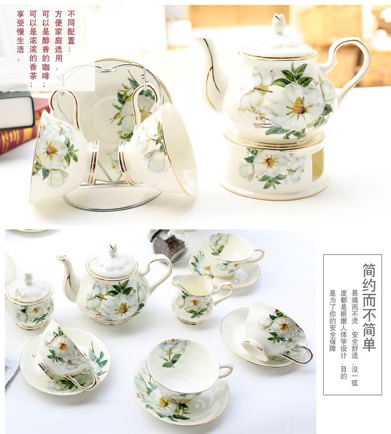 Ying Chenda Bone China Coffee Cup Set Bộ đồ gốm châu Âu Sáng tạo đơn giản Bộ trà chiều đơn giản Bộ tách trà đỏ dễ thương - Cà phê dụng cụ pha cold brew