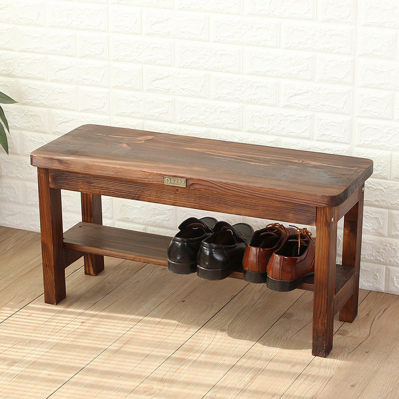 Changing shoes stool solid wood wearing a shoe rack in the door can sit on a long strip stool Home doorway Bench Multifunctional Wooden Bench
