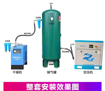 Red five rings screw air compressor Complete set of screw air compressor air compressor Air compressor 7 5 11 15 