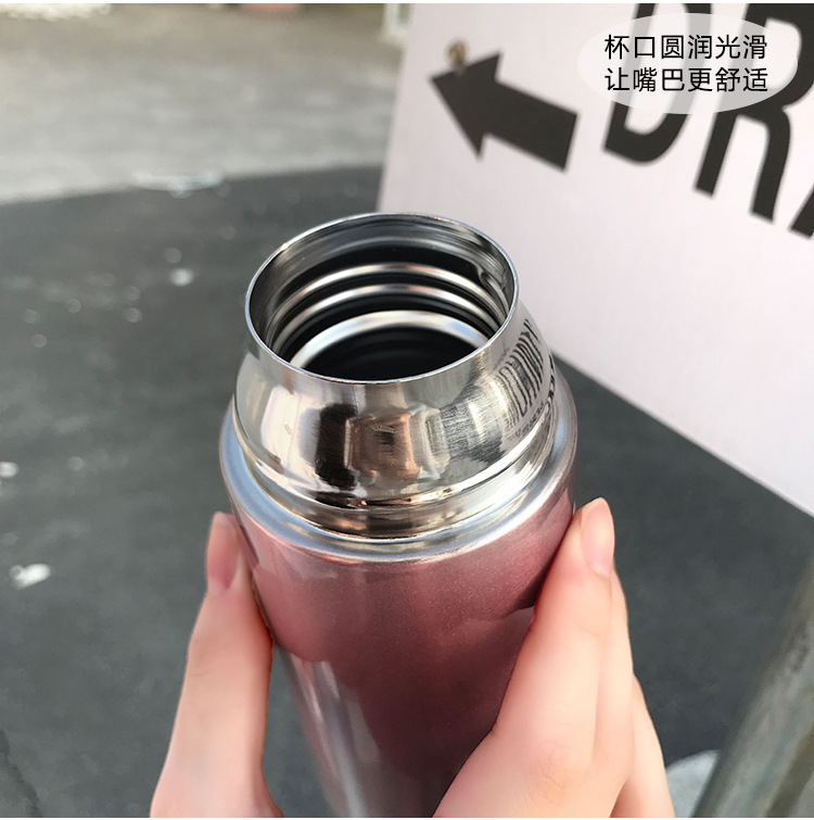 Vương miện cách nhiệt cốc inox 304 ly nữ sinh viên Hàn Quốc tươi và đáng yêu màu gradient cô gái trái tim cốc bình đựng nước thủy tinh có vòi