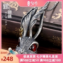 Silver password rabbit necklace male sterling silver female net red with the same trend fashion ins niche design pendant sweater chain