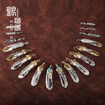 Silver password Takahashi Wulang feather 18K gold composition Mao handmade s925 silver pendant necklace with large curry