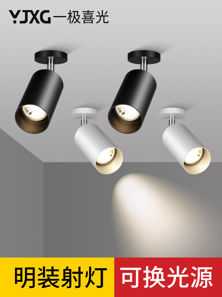 Surface mounted spot light led black gold ceiling light luxury spot light background wall light Brass color Nordic bar spot light