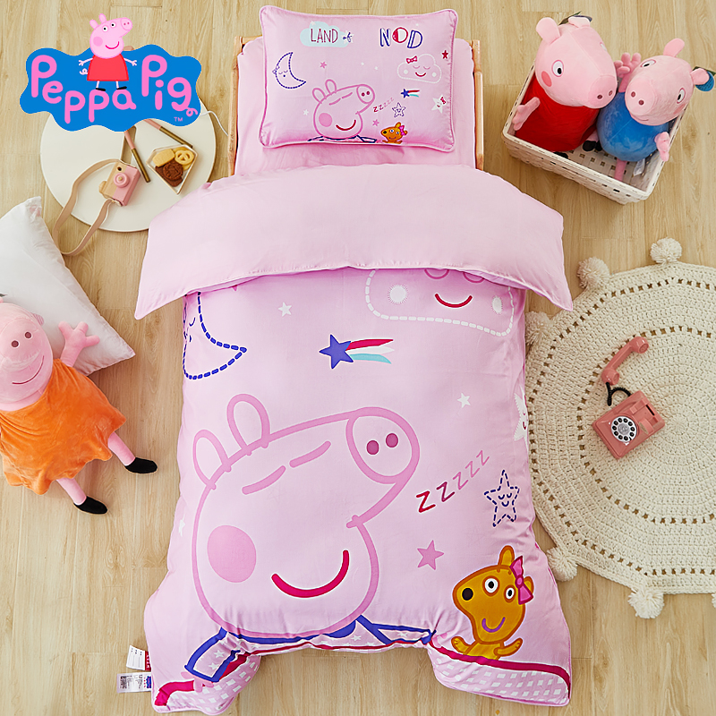 Pig Page Kindergarten Quilt Three-piece Six Children's Pure Cotton Bedding for Nap Baby