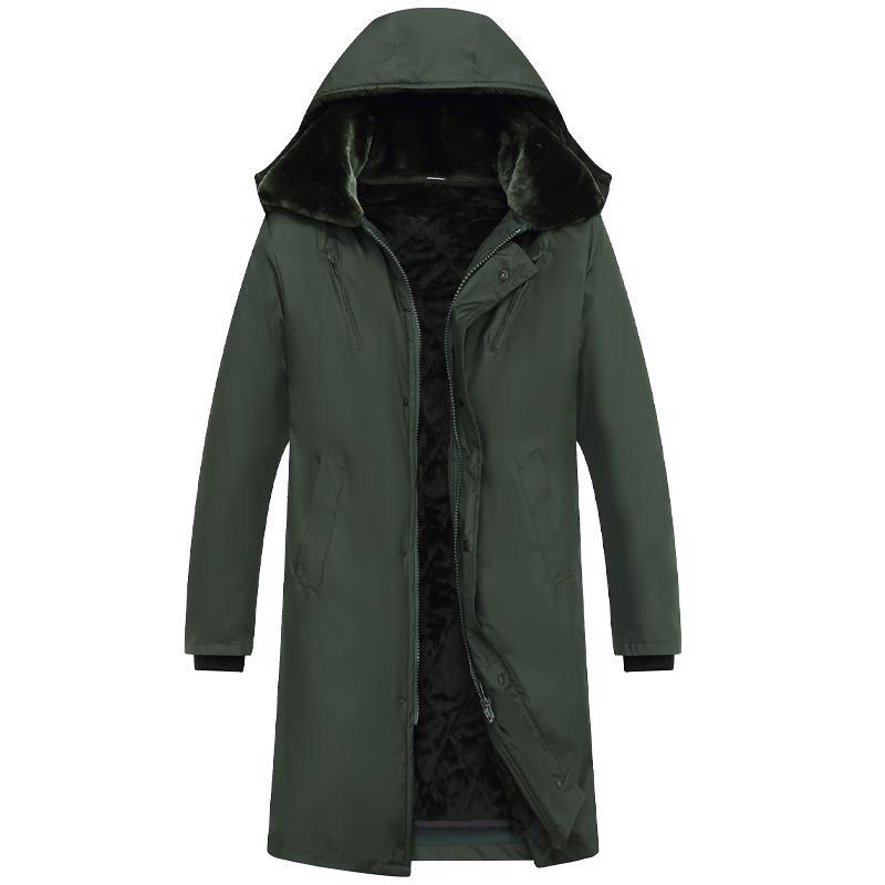Men's Winter Thickened Military Coat, Cold-Proof Clothing, Long Cotton Jacket, Labor Protection Cotton Coat, Thickened Work Cotton Jacket, Cotton Outerwear Men's Winter Thickened Military Coat, Cold-Proof Clothing, Long Cotton Jacket, Labor Protection Cotton Coat, Thickened Work Cotton Jacket, Cotton Outerwear