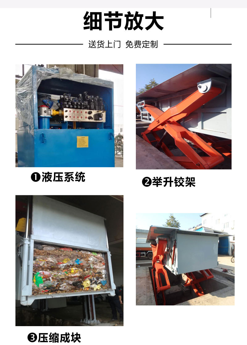 地坑臥式垃圾壓縮儲存設(shè)備剪叉升降垃圾周轉(zhuǎn)站水平預(yù)壓垃圾壓實機