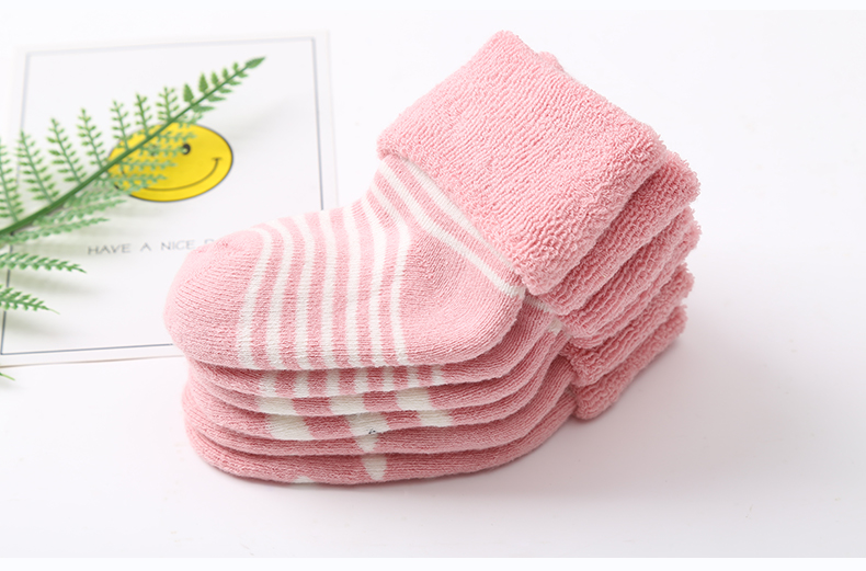 Vớ trẻ em dày vớ cotton ấm cho bé mùa thu đông 0-1 tuổi sơ sinh 3-6-12 tháng vớ terry tất cho bé