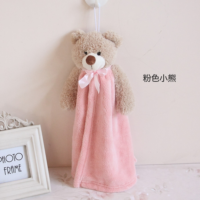 Miễn phí vận chuyển Giải trí đáng yêu nhà thỏ treo khăn nhung san hô mềm, khăn thấm khăn trẻ sáng tạo - Khăn tắm / áo choàng tắm khăn lau mặt cho bé
