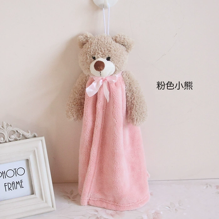 Miễn phí vận chuyển Giải trí đáng yêu nhà thỏ treo khăn nhung san hô mềm, khăn thấm khăn trẻ sáng tạo - Khăn tắm / áo choàng tắm khăn tắm lông cừu