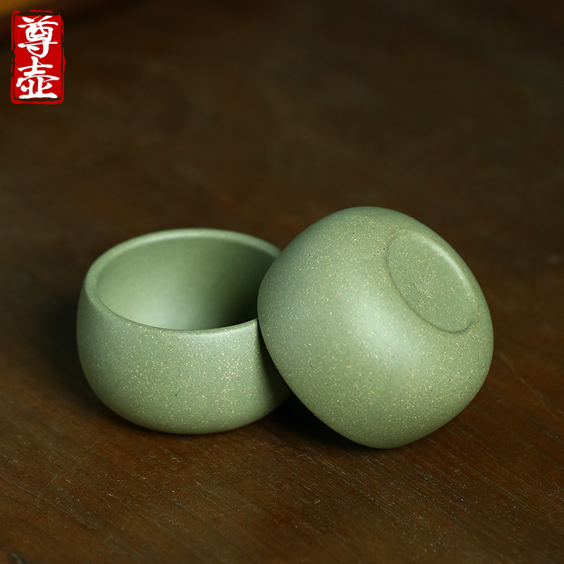 Lixing Purple Sand Tasting Cup Bean Green Sand Master's Cup Small Tea Cup Single Cup Ceramic Tea Brewery Tea Bowl Kongfu Tea Furniture Set Group