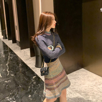 2021 The new French style long dress temperament repairs the waist with a slim fit inside the large dress and the bottom of the dress.