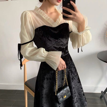 2020 new niche sweet first love Platycodon grandiflorum Super fairy bubble sleeve skirt can salt sweet mesh dress autumn