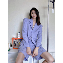 Purple Suit Suit Woman Early Spring New Design Sense small crowd temperament Skinny suit jacket shorts Two sets