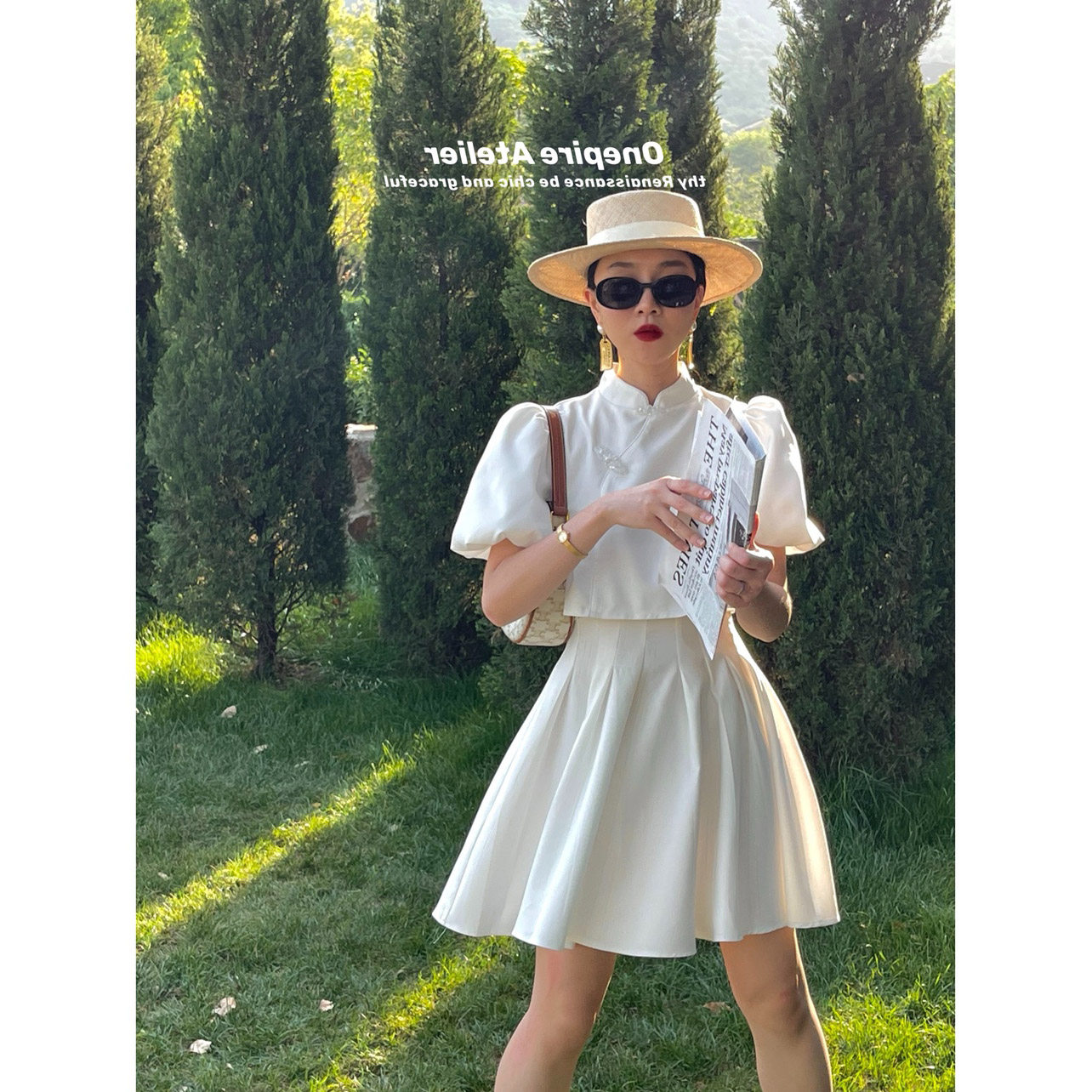 Summer New French temperament retro fake two dresses first love sweet improved flagrobe dress