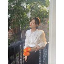 Spring New Law Style Design Sensation Small Crowd-leaf Side Doll Collar Long Sleeve Shirt Fish Tail Half Body Dress Two Suits