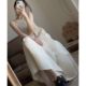 2022 spring and summer new French light luxury textured sleeveless dress niche design pleated profile vest skirt