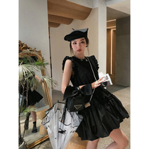 2022 new French style high-end temperament self-cultivation retro skirt first love sweet bellflower flying sleeve dress female summer