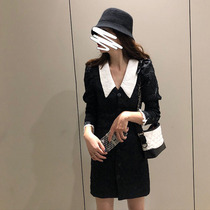 2020 new niche sweet first love Platycodon grandiflorum bubble sleeve black skirt can salt sweet Hepburn dress autumn