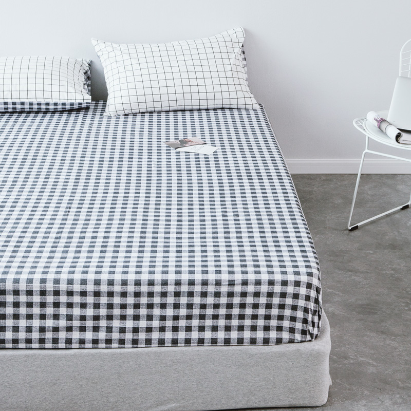 [Borui] Tấm trải giường bằng vải cotton nguyên chất Tấm trải giường bằng vải cotton đơn kiểu Bắc Âu Kiểu đơn giản 1,5m / 1,8m Nệm bọc - Trang bị Covers