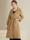 New Autumn and Winter Wool Double-Sided Coat for Women, Long Slim-Fit Belted Woolen Coat with Zero Cashmere