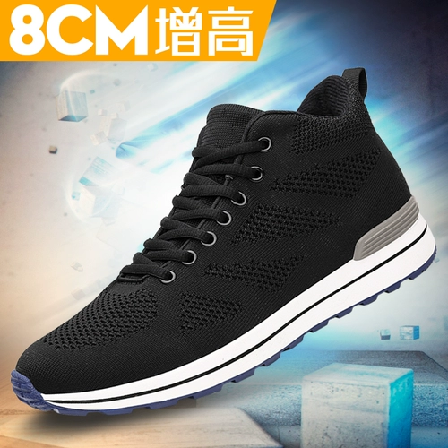 Демисезонная высокая спортивная обувь для отдыха, туфли, кроссовки, 8см, в корейском стиле