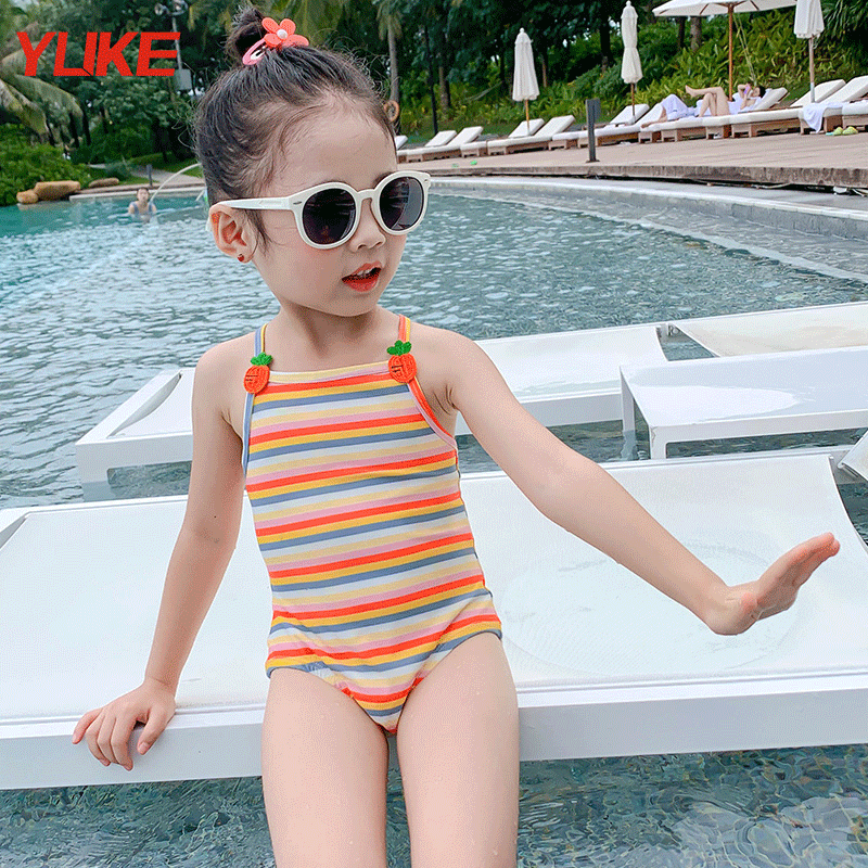Children's Swimsuit Girls South Korea 2021 New Cute Baby One-Piece Bikini Princess Hot Spring Swimsuit