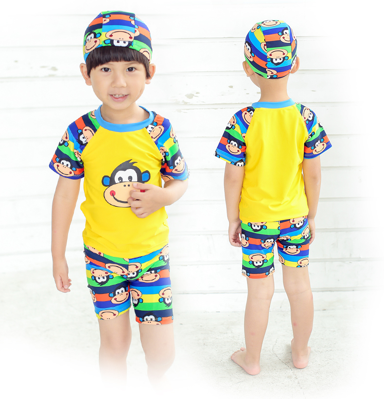 Đồ bơi cho trẻ em trai Chia bé Đồ bơi Đồ bơi Mũ bơi Bộ đồ bơi cho trẻ sơ sinh - Bộ đồ bơi của Kid áo tắm trẻ con