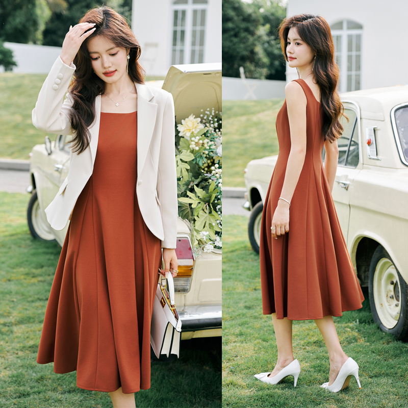 Sleeveless Dress Suit for Women 2026 New Spring and Autumn High-End Style Petite Suit Vest Suspender Skirt Two-Piece Set