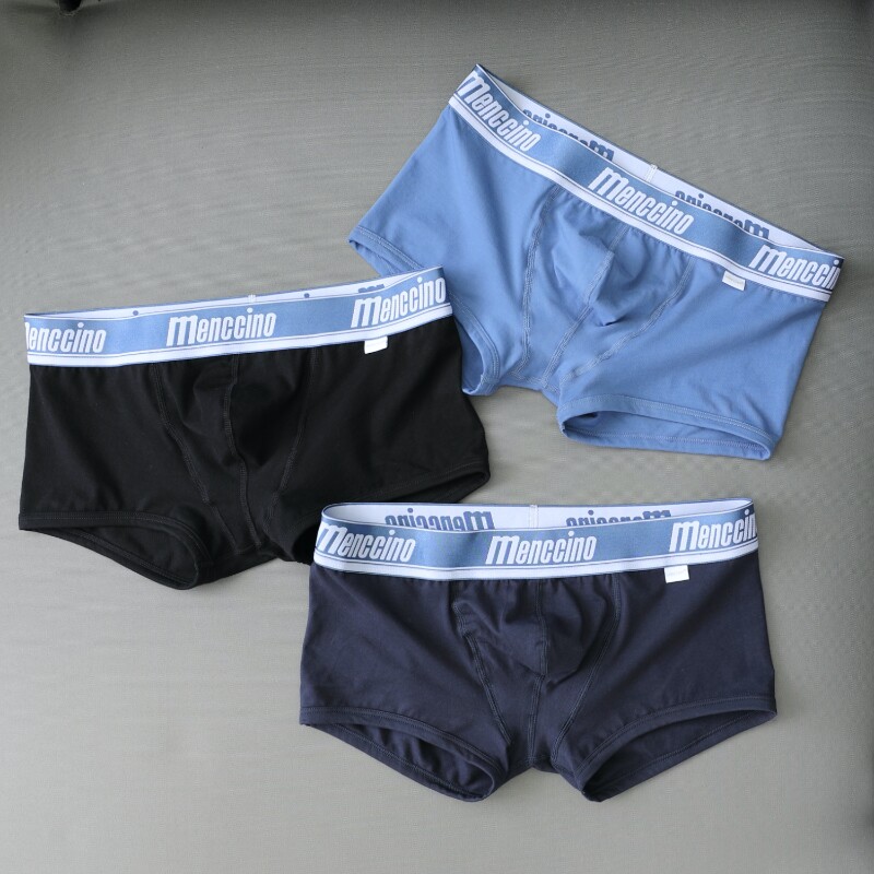 New Men's Underwear Tide Men's Flat Corner Pants Pure Cotton Four-corner Pants Underpants Summer U Convex Comfort Breathable Sports Tide Pants Head