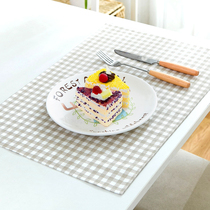 Japanese style simple Kaki Plaid placemats fabric table mat Western food home mat bowl mat heat insulation and anti-scalding mat plate coaster