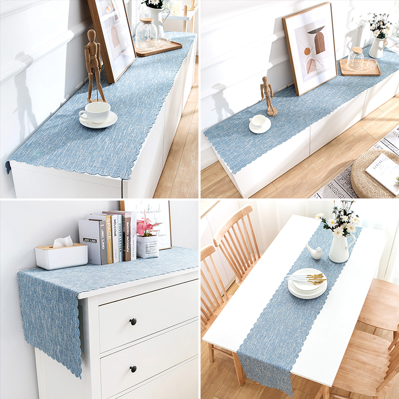 Nordic minimalist cotton and linen TV cabinet tablecloth table flag coffee table table cover cloth towel dining cabinet bucket shoe cabinet rectangular dustproof