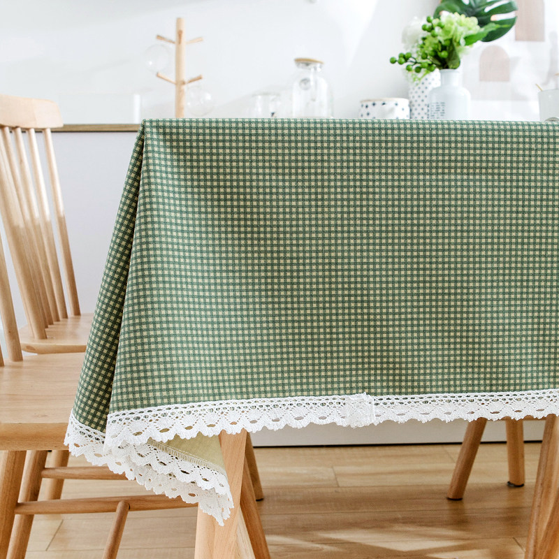 American Country Rural Green Small Plate Table Clothing Tea Table Cotton Table Table Cotton Cotton Square