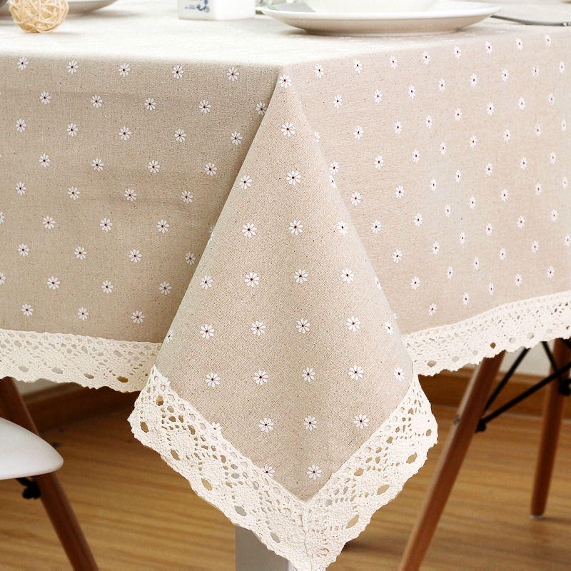 Japanese ins wind cotton linen tablecloth Dining table Tea table Desk tablecloth Art cover towel Dormitory students small fresh tablecloth