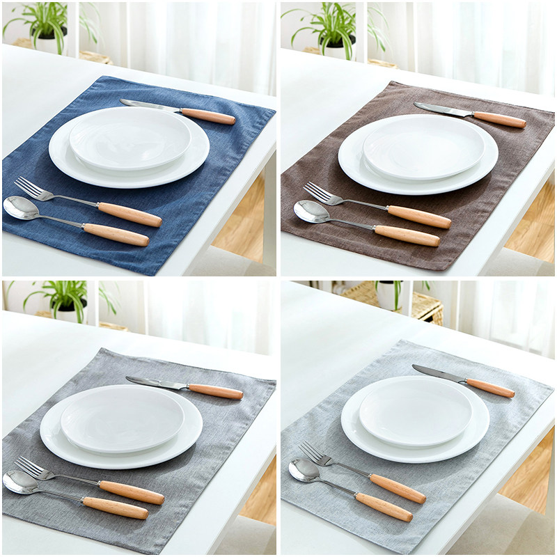 Modern minimalist placemat double-layer thickened fabric table mat waterproof western food dish mat anti-scalding heat insulation mat student coaster