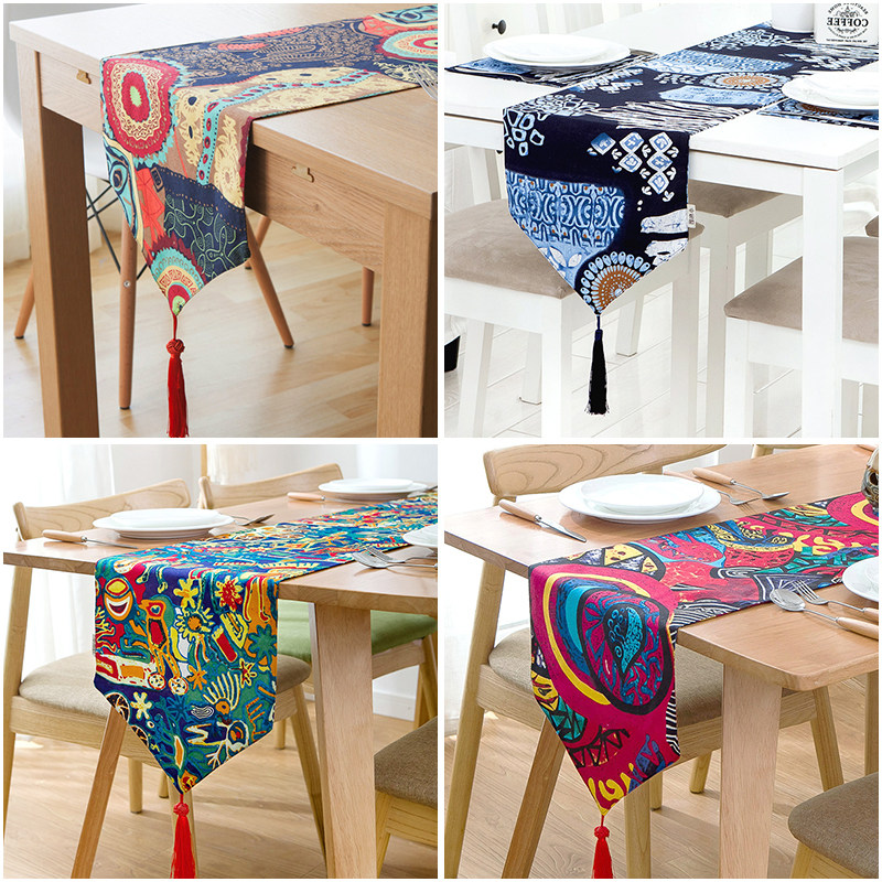 Exotic national table flagmecushion Chinese cotton double cotton tablecloth tablecloth tablecloth tablecloth bedflagmecushion cushion