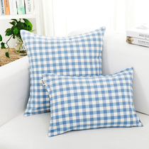 Nordic Fields Garden Blue Small Plaid Cuddle With Pillow Minimalist Office Sofa Car By Bag Backrest Cushion