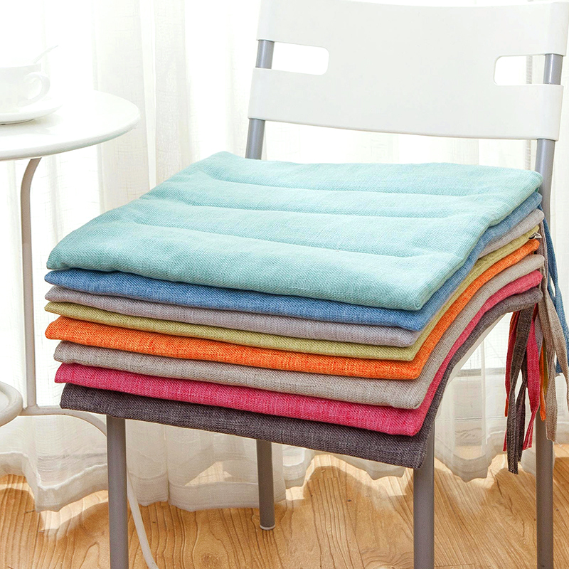 Cotton and linen thin cushion dining chair cushion four seasons office fart cushion student dormitory car sofa cushion stool winter