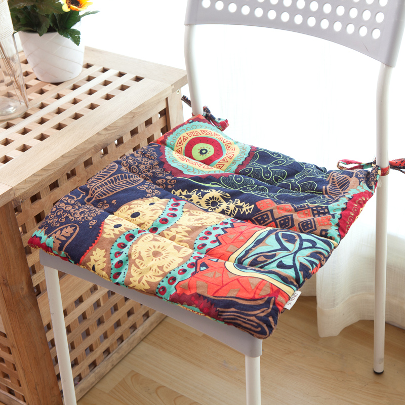 Southeast Asia sunflower thin cushion exotic cotton and linen four seasons office student car dining chair seat cushion sofa