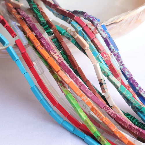 Прямоугольные бирюзовые бусины из нефрита ручной работы, аксессуар, аксессуары, 4×13мм, DIY