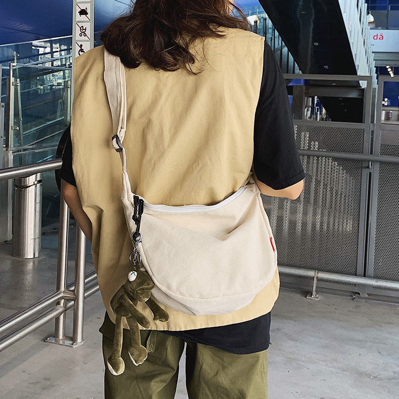 Men's sloping bag bag bag bag female backpack day postmentbag canvas single shoulder bag leisure student bag