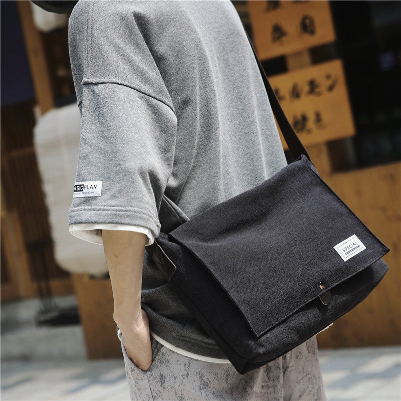 Single Shoulder Bag Canvas Man Skew Satchel Casual Sports Postman Day Department Large Capacity College Student Brief Women Ins Tide Card