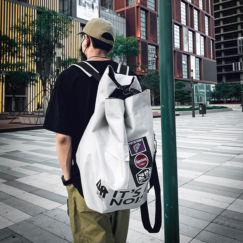 Large Capacity School Bag Men's Edition Double Shoulder Bag Girls High School Fashion Trends Ins Tide Card Campus Junior High School Students