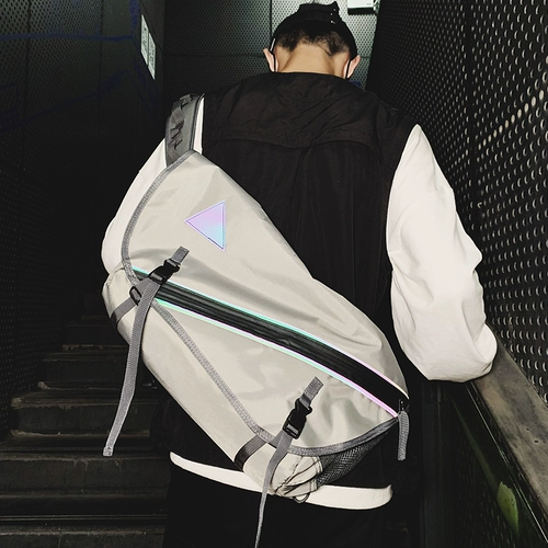 Вместительная и большая трендовая сумка через плечо в стиле хип-хоп на одно плечо