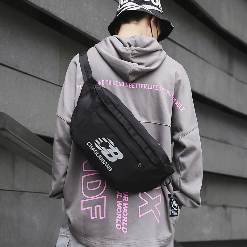 ins function inclined satchel male tide card hip hop chest bag minimalist single shoulder student street trend Postman dead fly bag