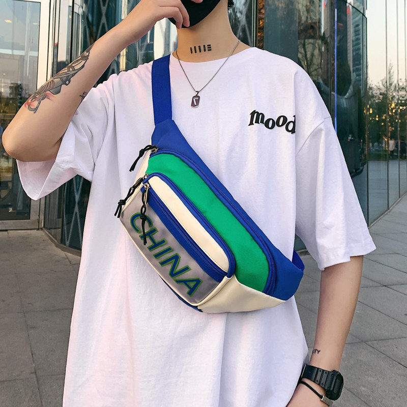 Waist bag men's tide brand ins super hot men's chest bag sports single shoulder bag tide men's bag messenger bag national tide small shoulder bag