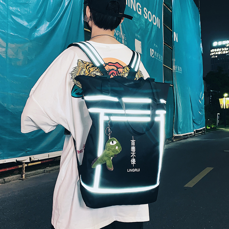 School bag men's fashion trend Korean version of high school college students tide brand ins junior high school students large-capacity backpack backpack female