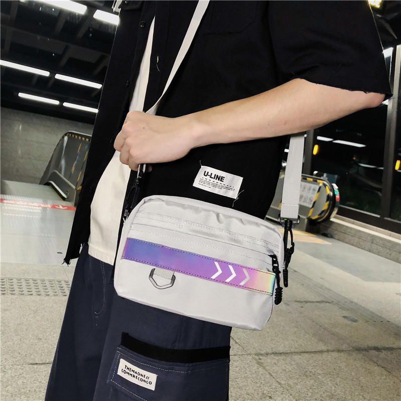 Skew Satchel Men's Chains Chauffins Chauffins Excess Fire Pockets Women Street Hip Hop Men's Bag Students Single Shoulder Chest Bag